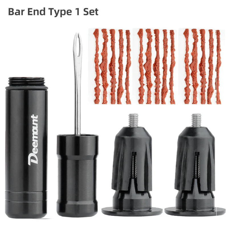 Deemount original Bicycle Tubeless Tire Repair Tool Tyre Drill Puncture for Urgent Glue Free Repair Optional Rubber Stripe