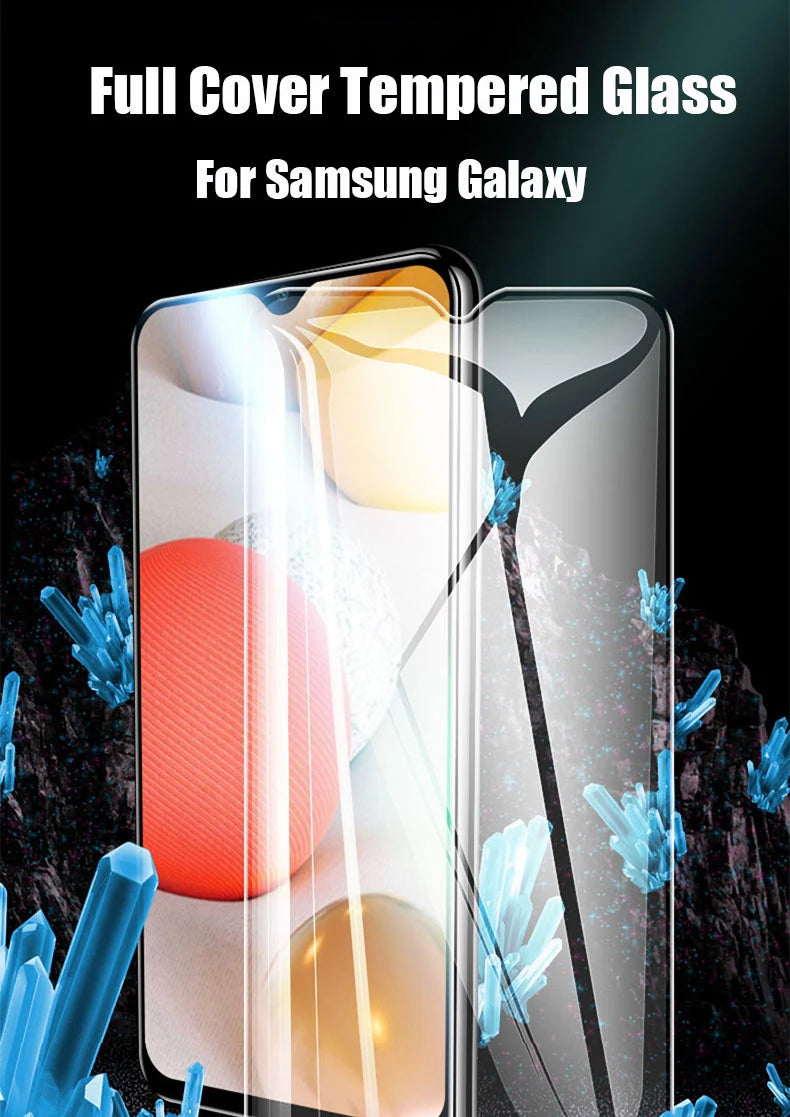 3Pcs Full Screen Protectors For Samsung Galaxy A12 A22 A32 A52S A13 A33 on Samsung A53 A72 A73 A54 A14 A24 A34 Tempered Glass