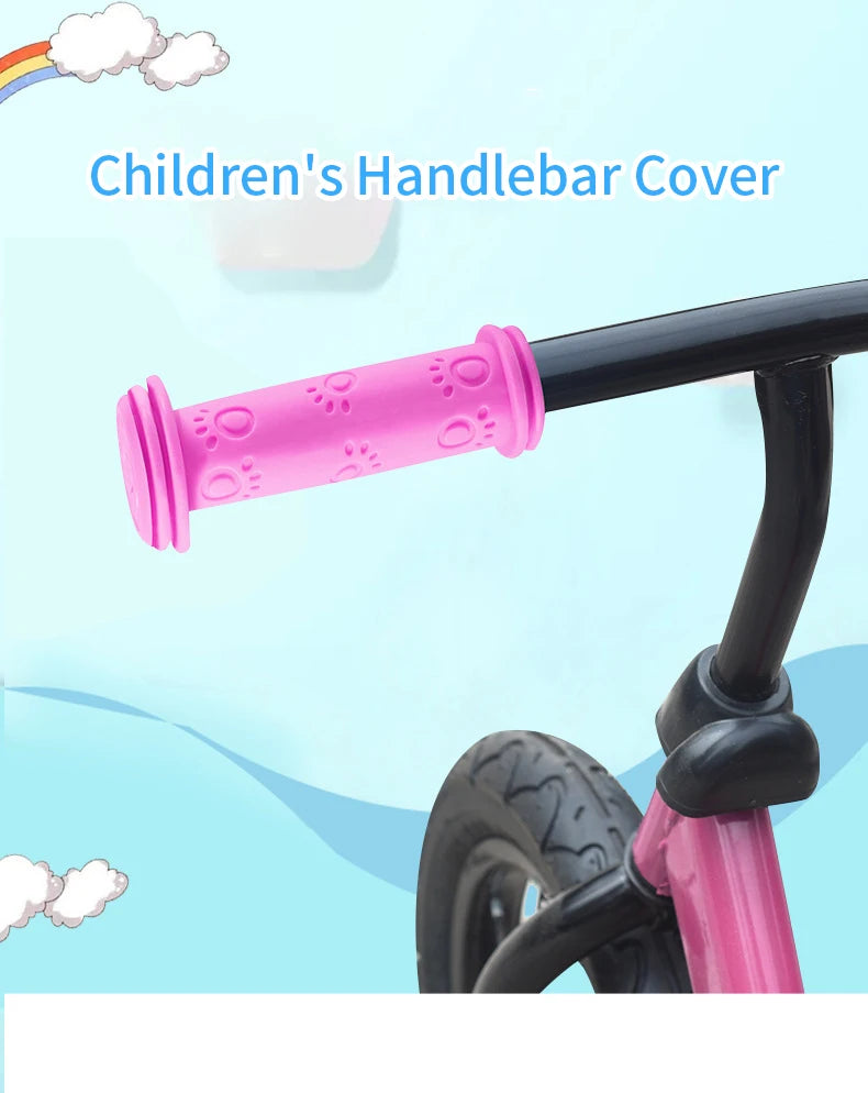 1 Pair Rubber Bike Bicycle Handlebar Grips Anti-slip Kids Girls Boys Scooter Handlebar Colorful Streamers Decoration Ribbon