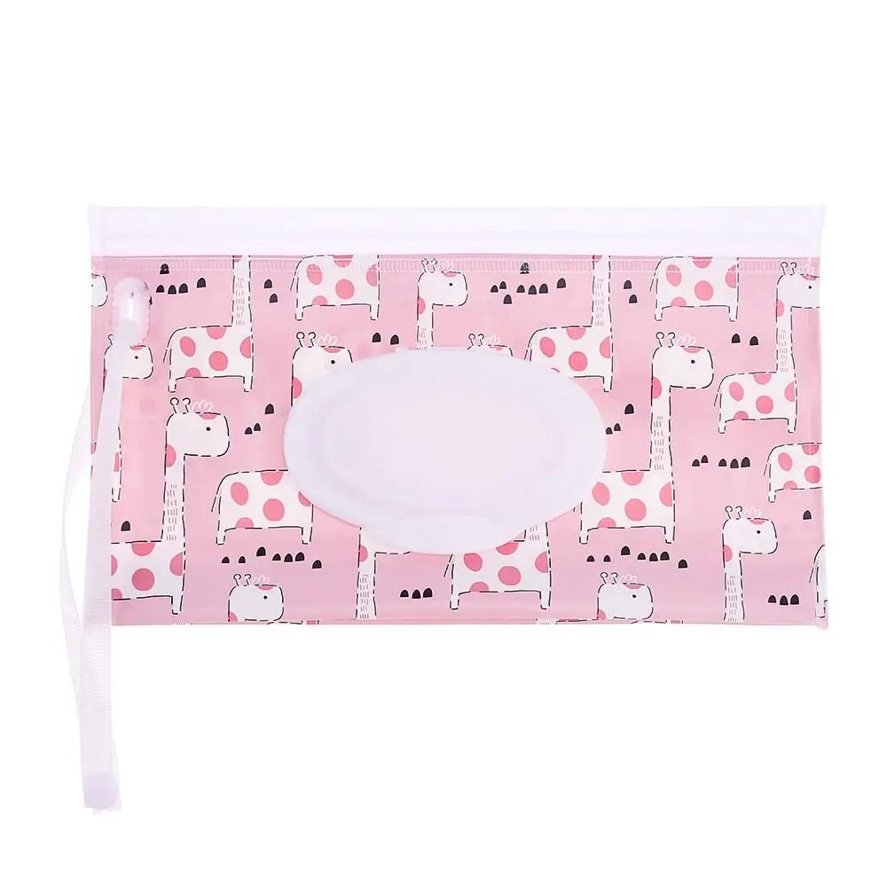 EVA Baby Wet Wipe Pouch Wipes Holder Case Flip Cover Snap-Strap Reusable Refillable Wet Wipe Bag Outdoor Useful Tissue Box