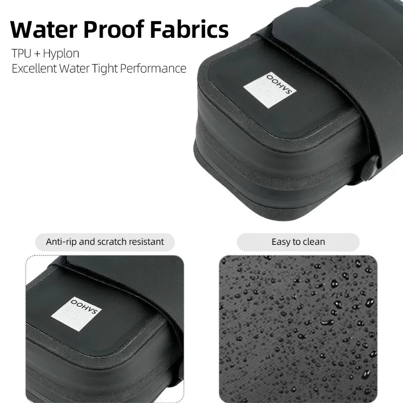 Bicycle Saddle Bag Rain Proof Rear Seat Tube Pannier Reflective Cycling Storage Tail Pouch Rear Dry Pack 0.5L Capacity