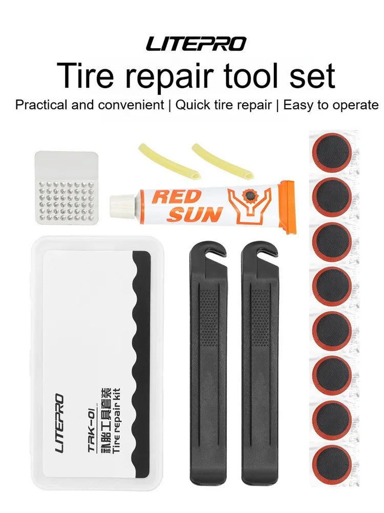 Bicycle tire repair kit 15pcs Cycling Inner Tube Puncture Patch Kits with repair patch Glue tire repair Bicycle accessories