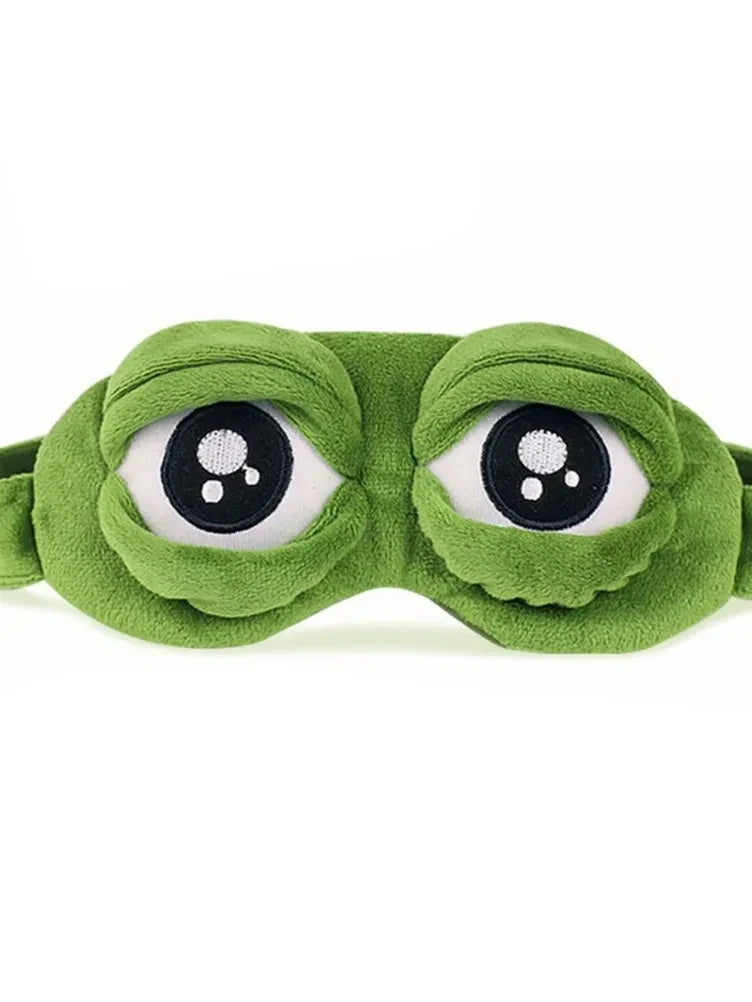 3D Sad Frog Sleep Mask Natural Sleeping Eyeshade Cover Shade Eye Patch Women Men Soft Portable Blindfold Travel Eyepatch