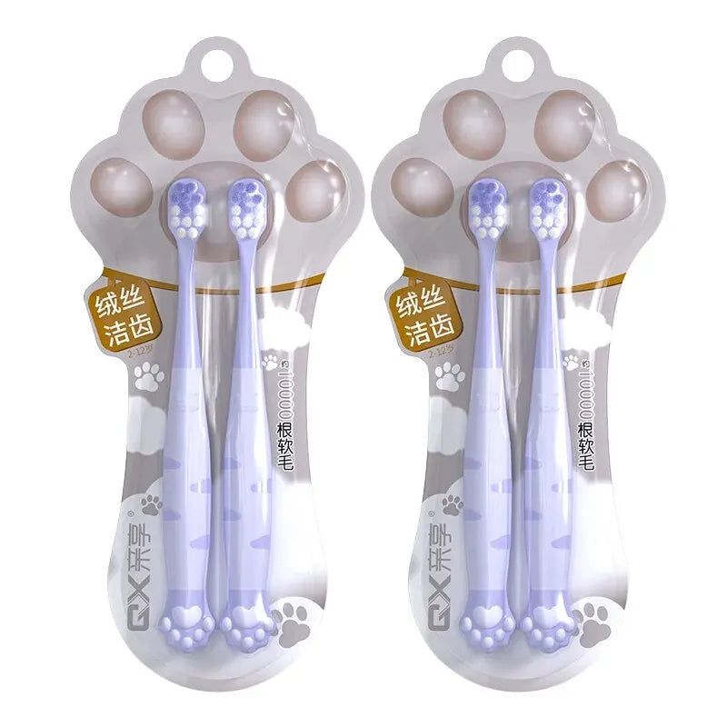 Cartoon Cute Cat Claw Shaped CHILDREN'S Soft Bristled Toothbrush Suitable for Cleaning the Oral Cavity for Ages 2-12