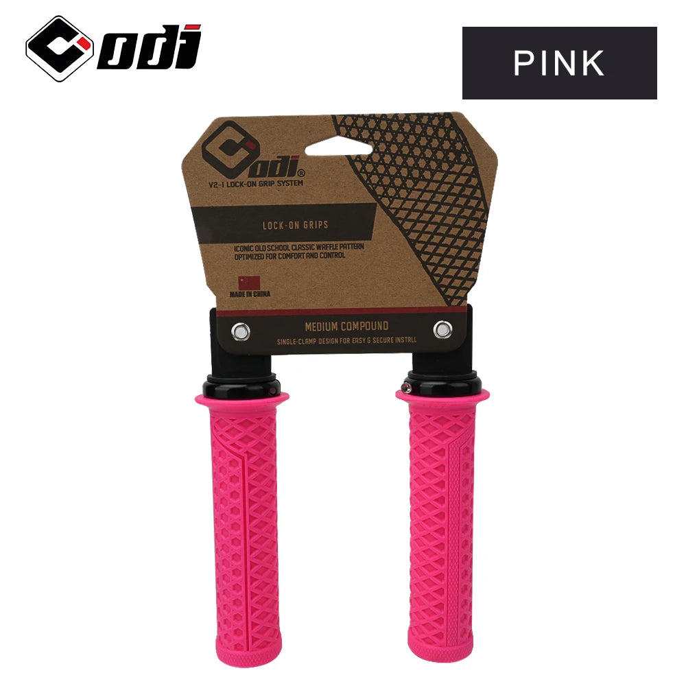 ODI VS-21 MTB Handlebar Grips Silicone Lock-On Bicycle Cover Updated Waffle Pattern Anti-slip Shock Absorption Handle Parts