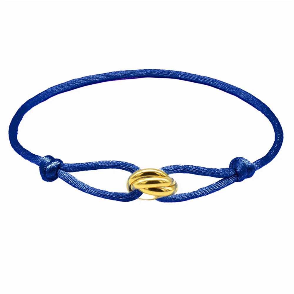 Luxury Unisex Bracelet 3 Metal Buckle Hand Chain Adjustable Men's Rope Bracelet for Women Jewelry Gifts