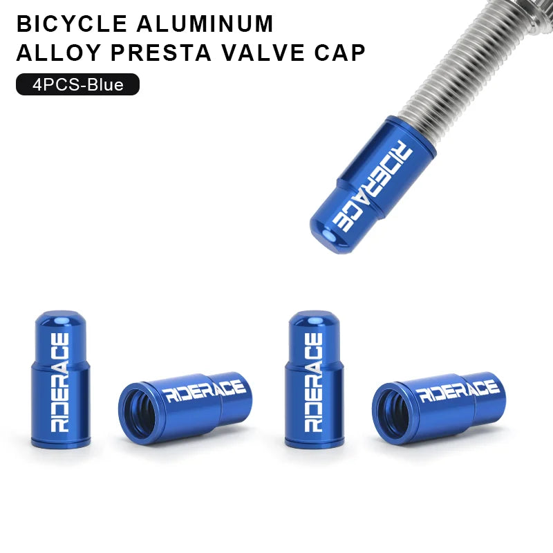 RIDERACE Bicycle Tire Valve Cap Aluminum CNC MTB Road Bike Tube Tyre Gas Nozzle Cover for AV FV Schrader Presta Valve Dustproof