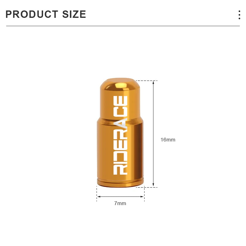 RIDERACE Bicycle Tire Valve Cap Aluminum CNC MTB Road Bike Tube Tyre Gas Nozzle Cover for AV FV Schrader Presta Valve Dustproof