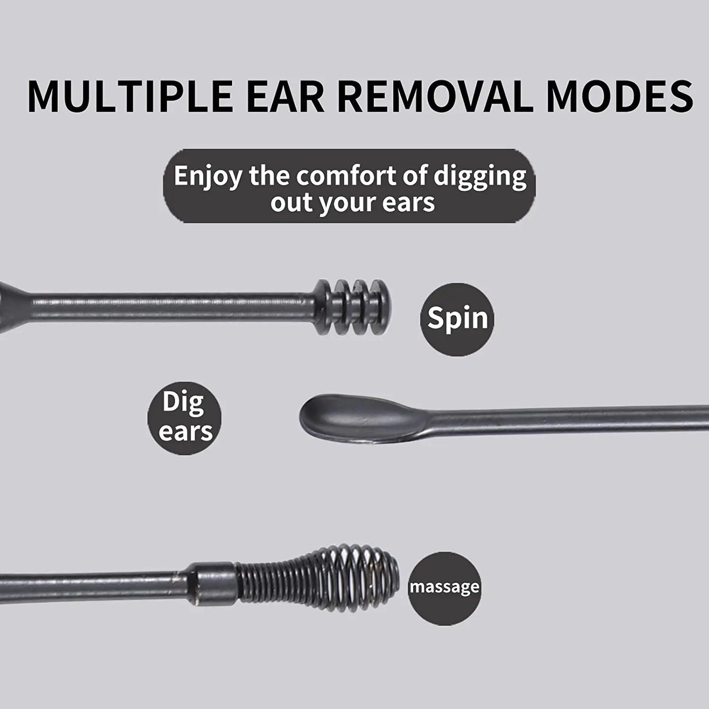 7Pcs ABS+tainless Steel Earpick Ear Cleaner Spoon Ear Care Cleaning Tool Ear Wax Removal Kit Ear Wax Ear Wax Removal Tool