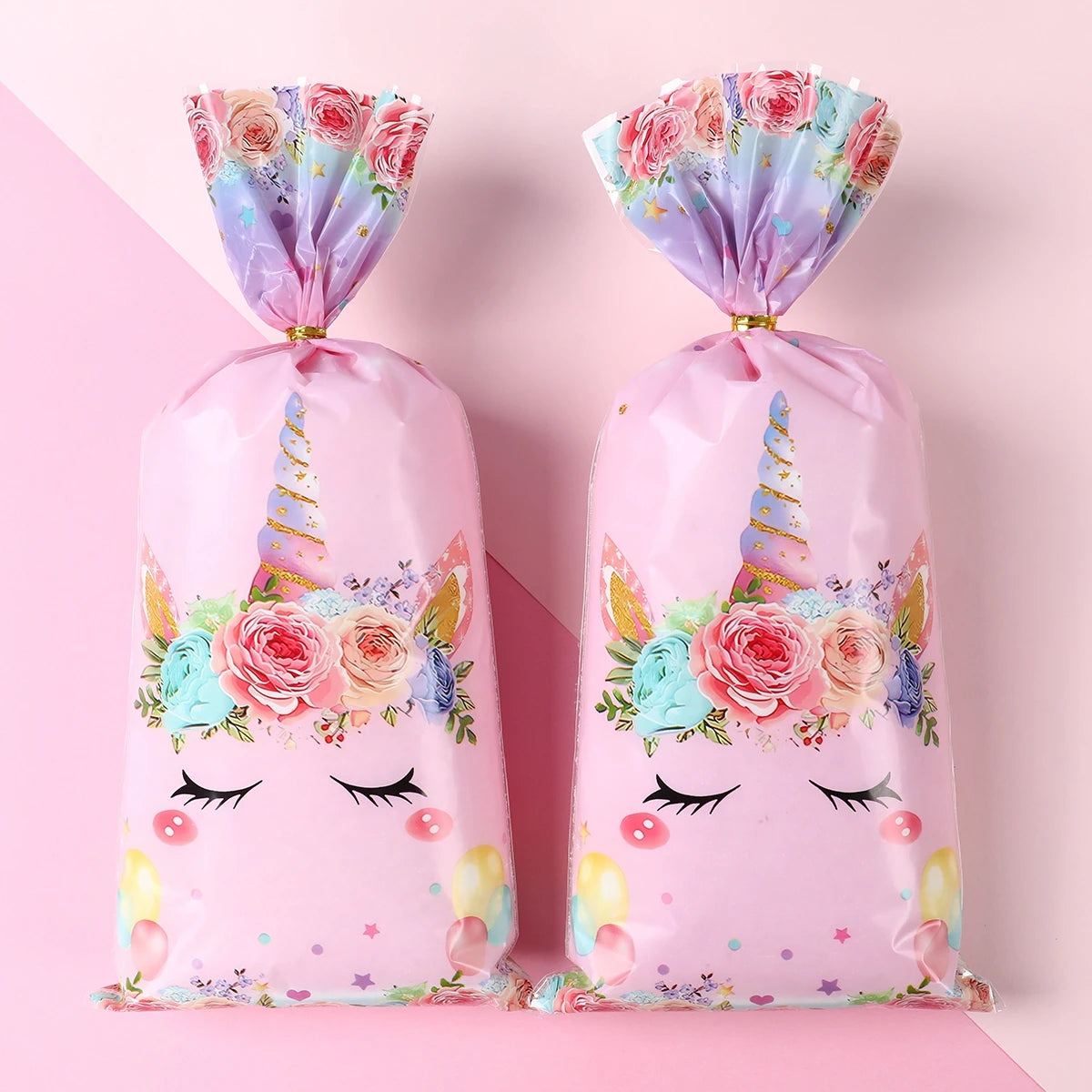 25/50/100pcs Unicorn Theme Candy Packing Bags Unicorn Birthday Party Decoration Kids Baby Shower Wedding Gift Bag Party Supplies
