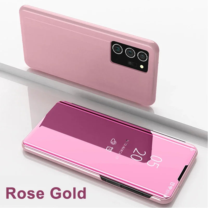 Smart View Mirror Flip Case For Samsung Galaxy A55 A35 A25 A05S A14 A54 A34 A24 5G 4G Cover Stand Fold Capa Fundas Shell Coque