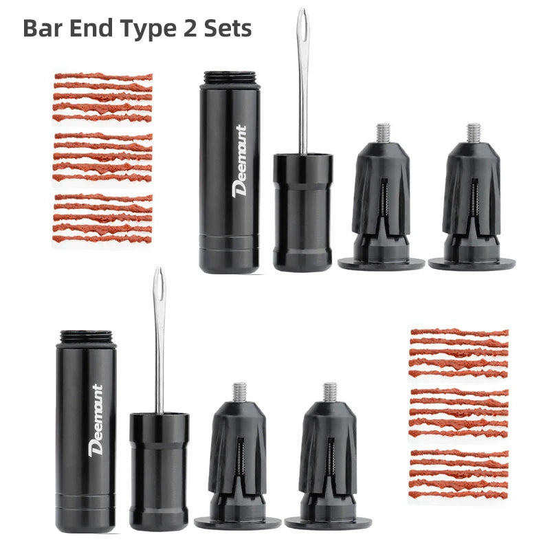 Deemount original Bicycle Tubeless Tire Repair Tool Tyre Drill Puncture for Urgent Glue Free Repair Optional Rubber Stripe
