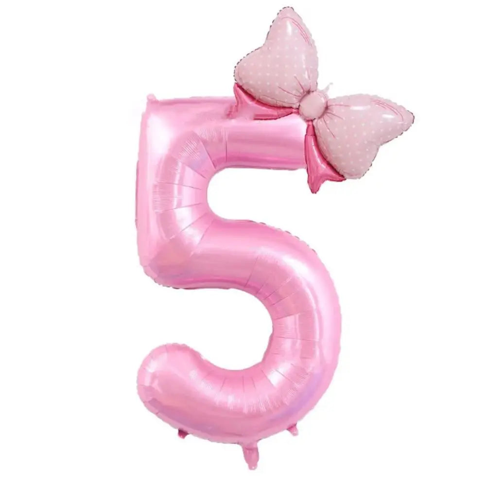 40 Inch Birthday Number Ballons New Girls Princess Birthday Pink Bownot Balloons Wedding Party Ballons Jumbo Number Balloon