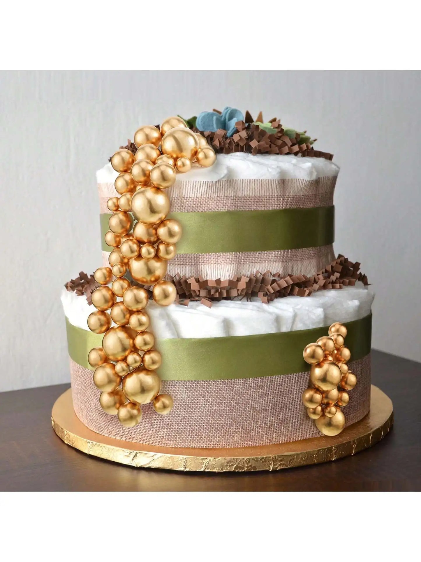 68pcs/set gold ball mini balloon cake hats foam decorated spherical cake insert hats for birthday parties and holiday decoration
