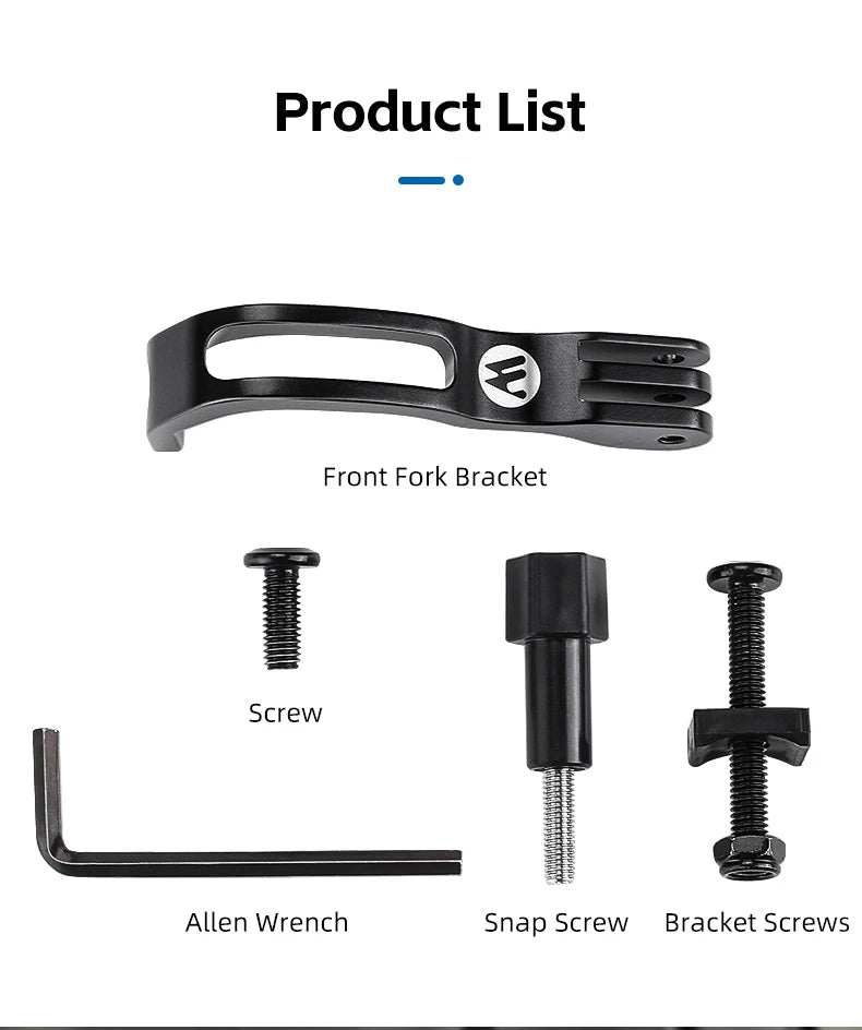 WEST BIKING Front Fork Light Holder Adjustable Aluminum Alloy Bracket For GOPRO Sport Camera Lamp Mount Stand Bike Accessories