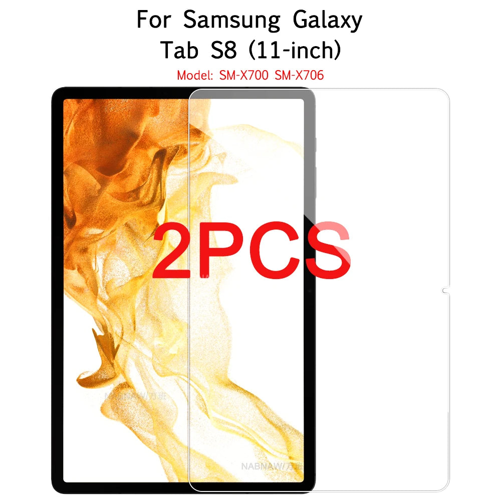 2PCS HD Scratch Proof Tempered Glass Screen Protector For Samsung Galaxy Tab A8 A7 lite A9 Plus S9 FE S8 S7 S5e S6 lite 2024