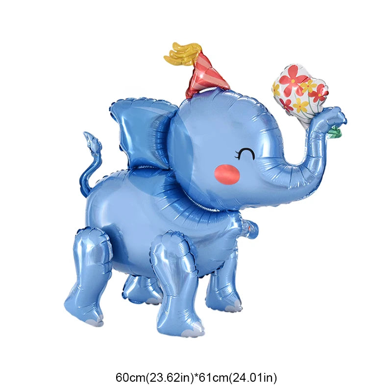 1pc 4D Rainbow Unicorn Foil Balloons For Girls Unicorn Birthday Decor Kids Jungle Birthday Party Elephant Animal Standing Ballon