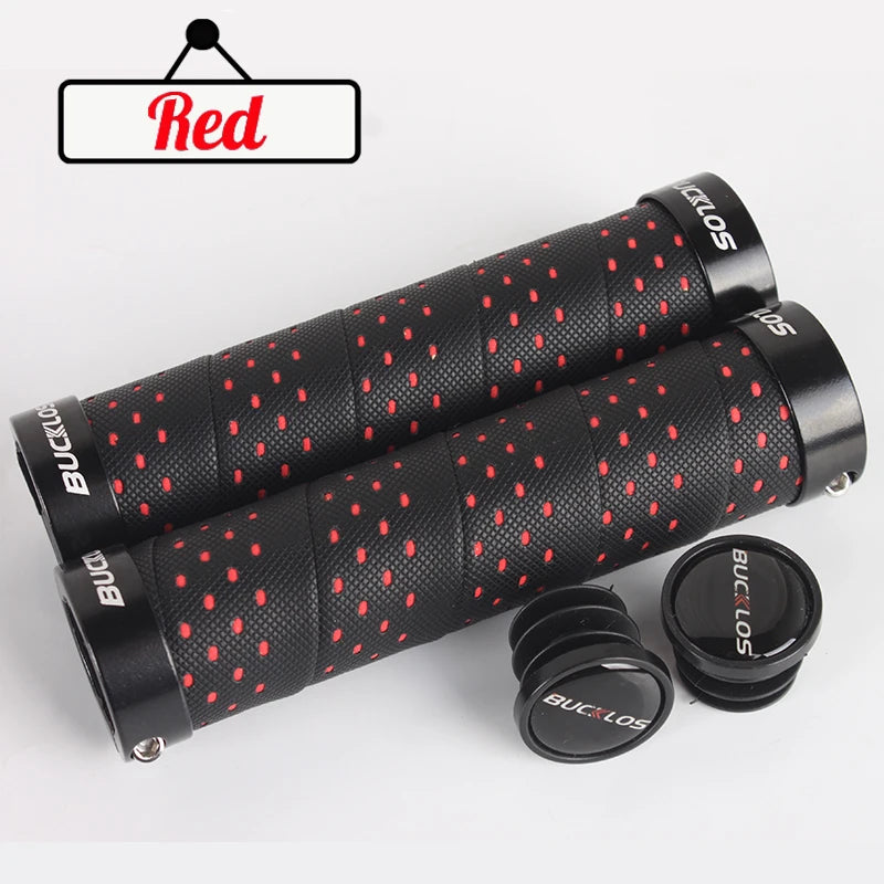 BUCKLOS Bicycle Grips Bike Handlebar Grips Non-slip Aluminum Double Lock Bicycle Handles MTB Cuffs Mountain Bike Grips