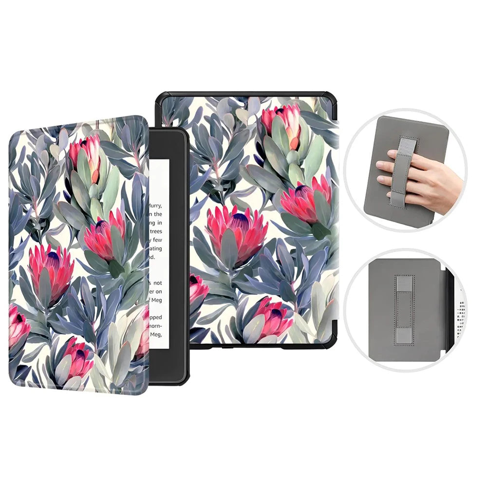 For Kindle 11th Generation 2024 Case 6'' with Hand Strap Kindle 6 inch Case Ebook C2V2L3 Auto Wake Sleep Cover PU Leather Funda