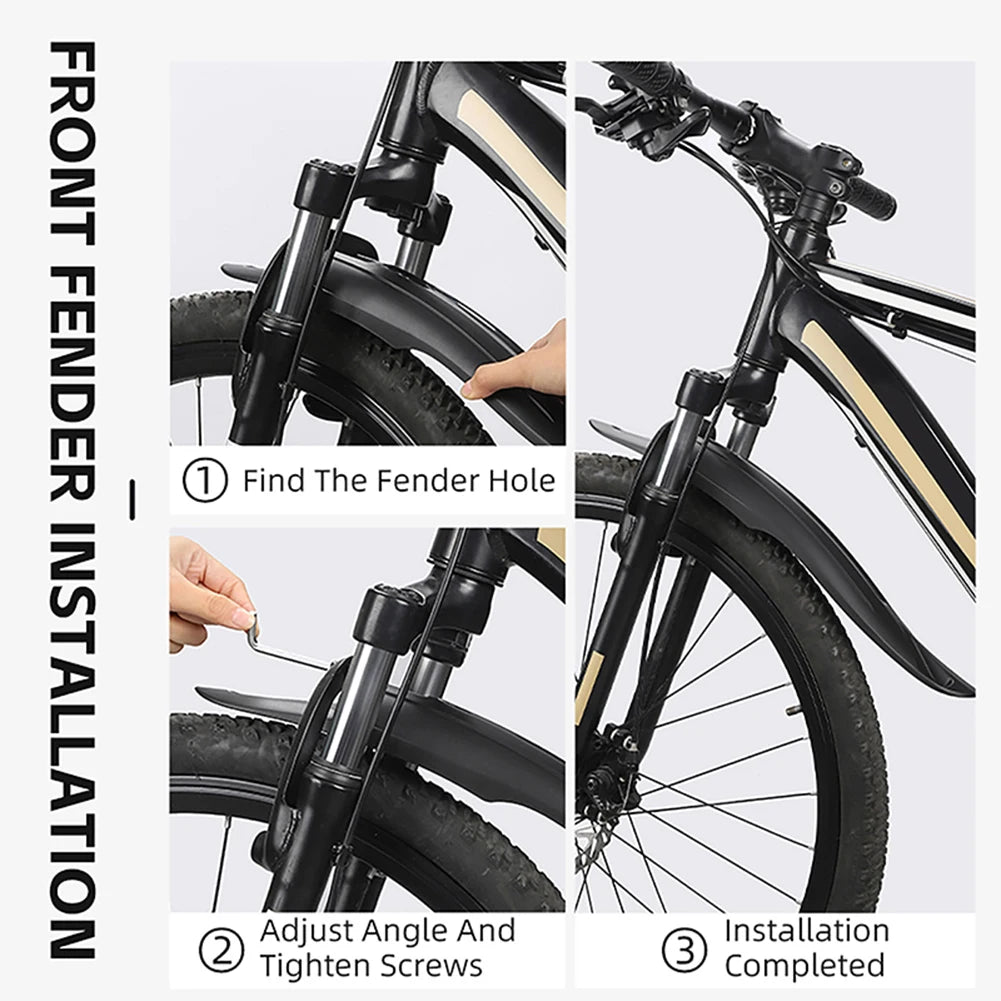 2Pcs Bike Fenders Mudguard Dustproof Cycling Splash Guard Universal Bicycle Mudguard Splash Proof for Mountain Bike