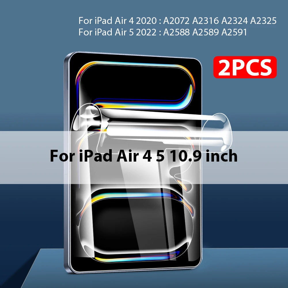 Hydrogel Film For Ipad Pro 11 13 M4 M2 12.9 Air 5 4 3 2 Screen Protector For Ipad 10 9 10th 9th Generation Mini 6 10.2 10.9 2024