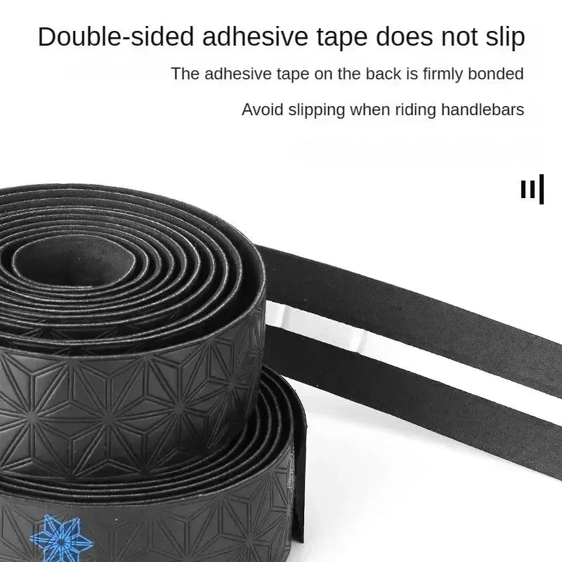1 Pair Anti-Slip Road Bike Handlebar Tape PU Shock Handle Bar Tape w/ Bar End Plugs Bicycle PU Anti-Vibration Wrap Tape Bartape