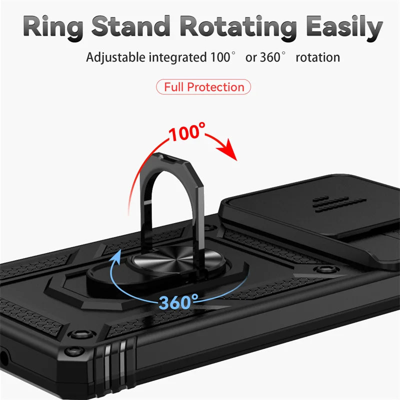 Shockproof Armor Funda For Xiaomi Redmi Note 13 Pro 5G 4G Slide Lens Protect Phone Case For Redmy Note13 Note13pro 5G Back Cover