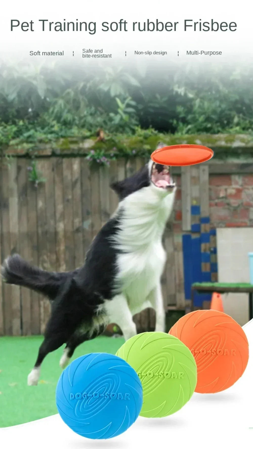 Multicolor Frisbeed Dog Toy Fashion Pet Dog Silicone Game Flying Discs Trainning Interactive Toys Pet Supplies Flying Disc