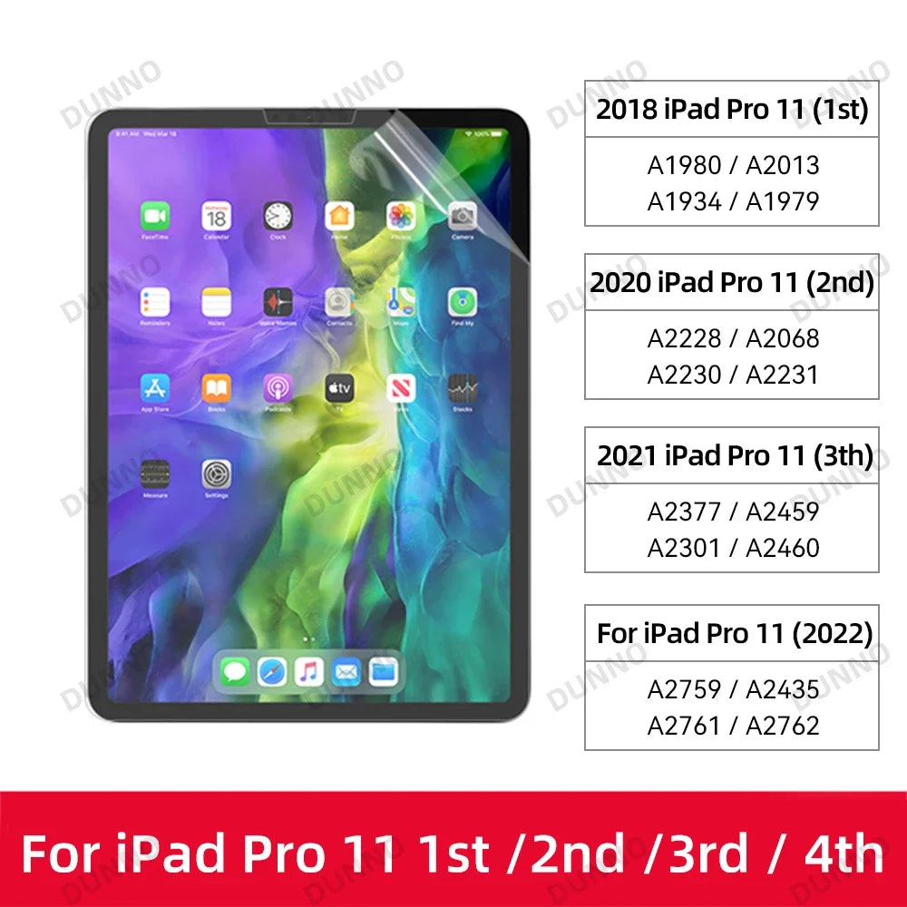 For iPad Air 6 2024 Pro 11/13 M4 Screen Protector Film Paper Feel Matte PET Painting for iPad 7th 8th 9th 10th Generation