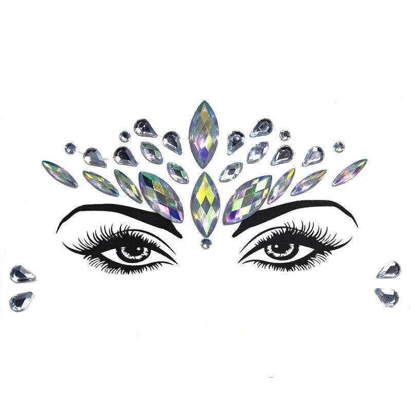 3D Rhinestone Bright Face stickers for festival Glitter Makeup Jewelry Sticker on Face crystals Gems jewels diamonds decoration
