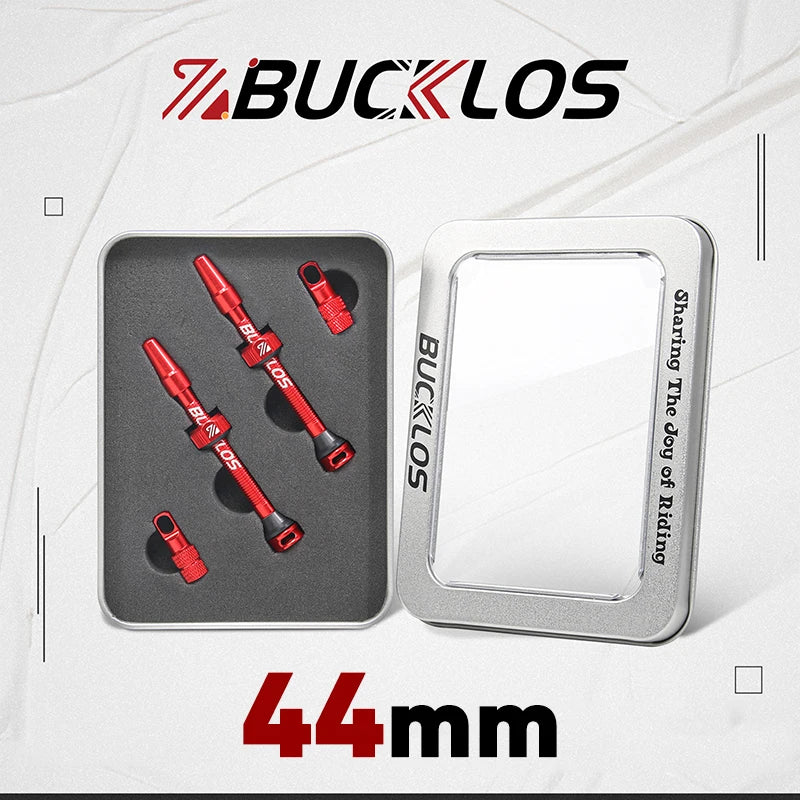 BUCKLOS 40mm/44mm Tubeless Presta Valve F/V CNC Anodized Aluminum Alloy Bicycle Valve Road Bike Tubeless Tire Valve Cycling Part