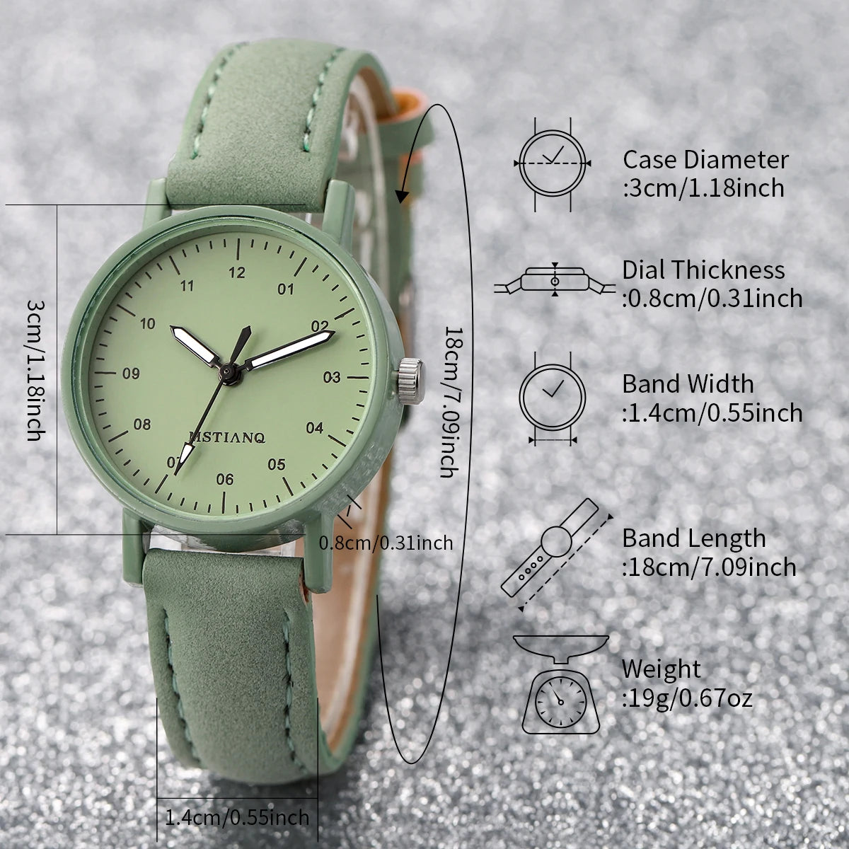 2PCS/Set Women's Watch Fashion Arabic Dial Leather Band Quartz Watches Flower Bracelet Set Reloj Mujer Girls Clock Gift