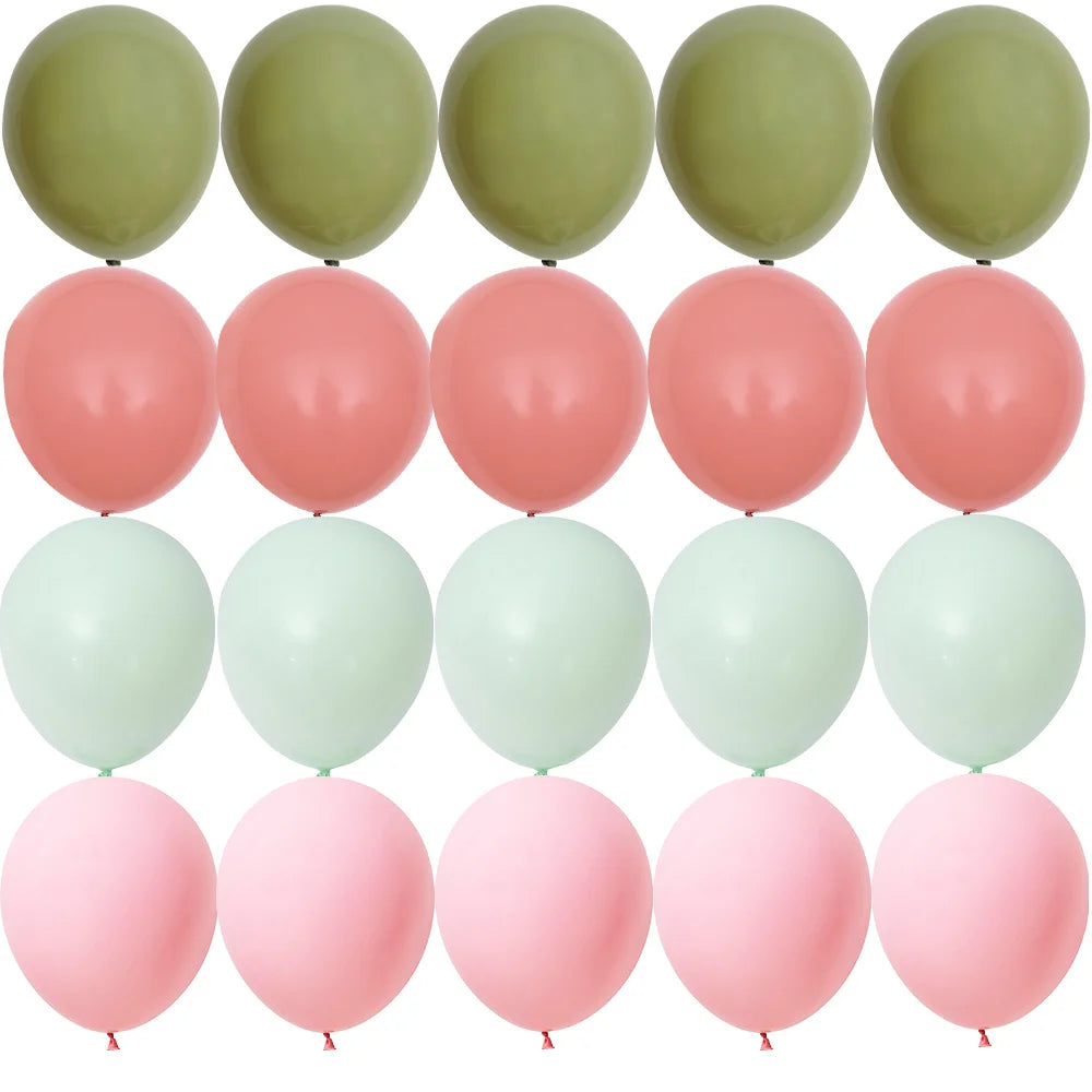 15/20PCS 10inch Vintage Balloons Retro Khaki Green Balloon Set for Wedding Anniversary Happy Birthday Party Decoration Supplies