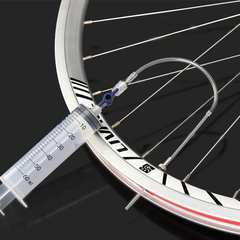 Bicycle Tubeless Tire Liquid Injection Tool 60ML Syringe Presta Valve Core Removal Tool MTB Road Bike Tire Fluid Injection Tool