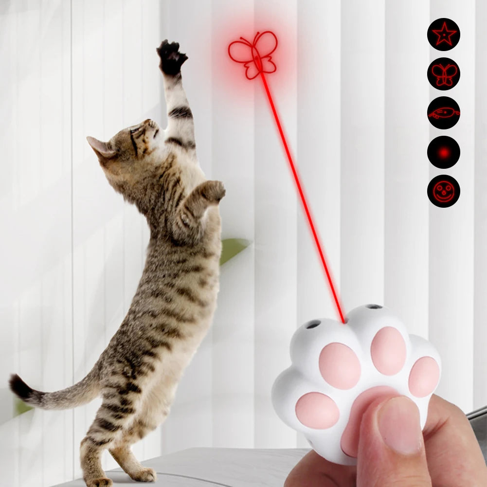 Laser Pointer 5 Adjustable Patterns Interactive Cat Toys Training Chaser Interactive Toy for Indoor Cats Dogs Pets
