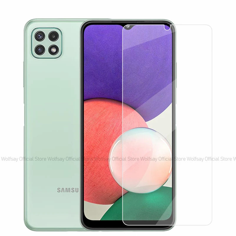 2/4PCS Screen Protector For Samsung Galaxy A12 Tempered Glass For Samsung Galaxy A12 A22 A32 A52 Full Glue Cover Protective Film