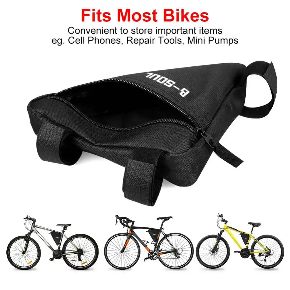 Bicycle Triangle Tool Kit Bag Front Tube Frame Saddle Storage Bag Waterproof Pouch Durable Bike Bag