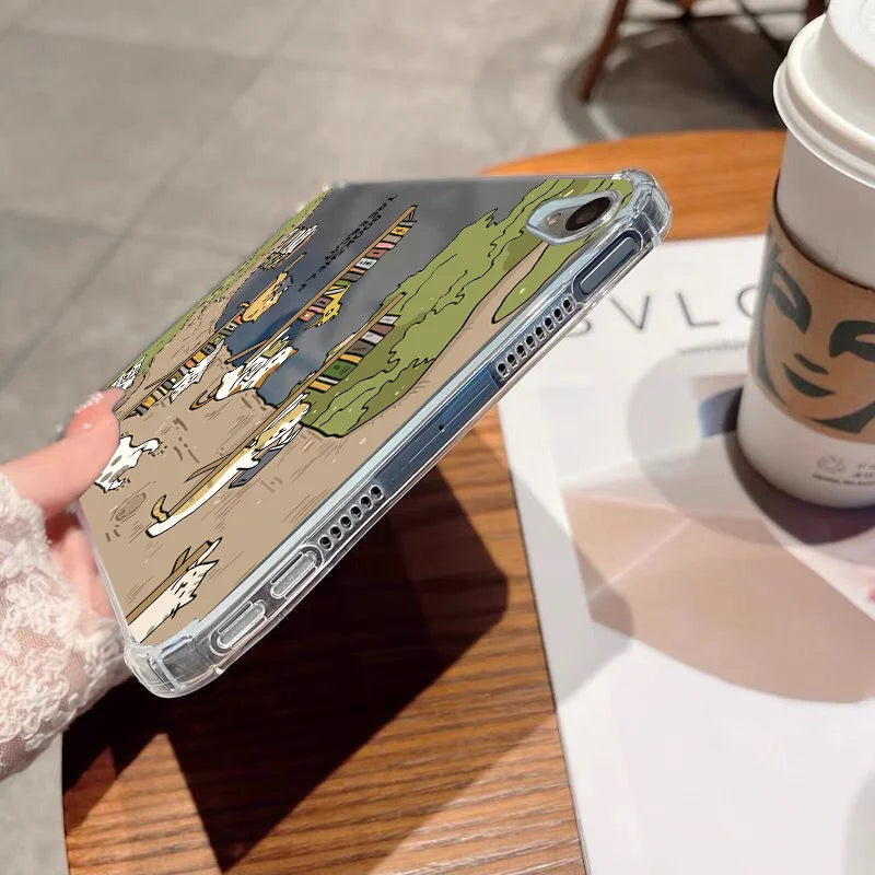 For Samsung Galaxy Tab S9 S8 S7 S10 Plus FE 12.4 inch Tab A8 10.5 SM A7 S6 Lite P610 10.4 A9 Case Leisure Cats Soft Tablet Cover