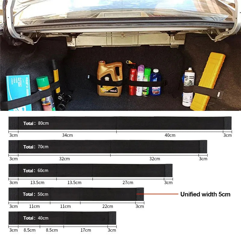 Car Trunk Organizer Elastic Fixing Tape Fire Extinguisher Water Tank Miscellaneous Storage Fixing Tape Cars Storage Accessories