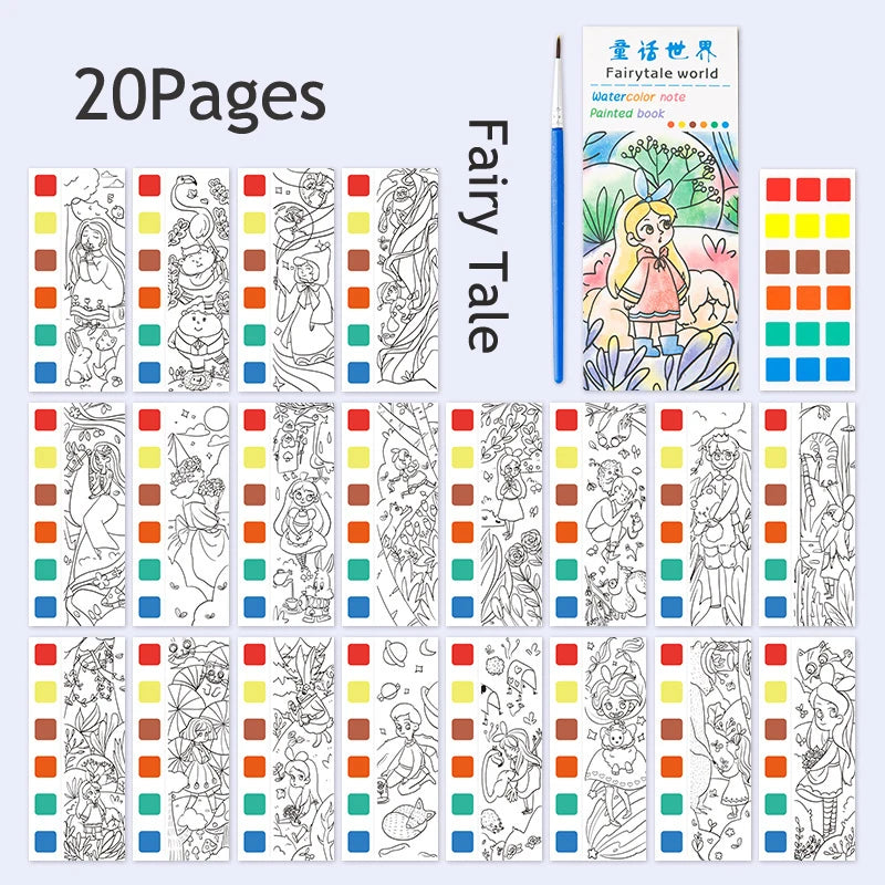 Coloring Books Portable Watercolor Painting Book Graffiti Picture Books Painting Drawing Toys For Children Gift