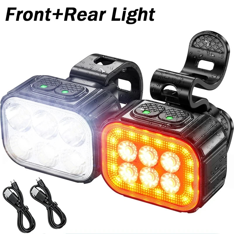 Bicycle Lights High Bright Cycling Lamp Front and Rear USB Rechargeable MTB Bike Headlight Taillight Waterproof Lantern Lighting