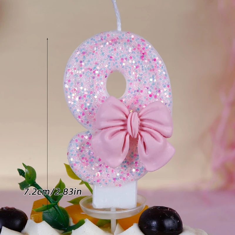 1st Birthday Candle Cake Topper Colours Creative Number 1 Candle Cute Pink Butterfly Digital Candle Birthday Wedding Party Decor