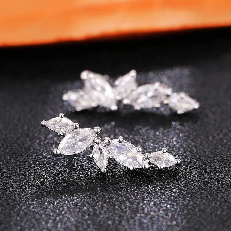 Dainty Stud Earrings with Crystal Cubic Zirconia Simple Stylish Ear Piercing Earrings for Women Trendy Jewelry Drop Ship