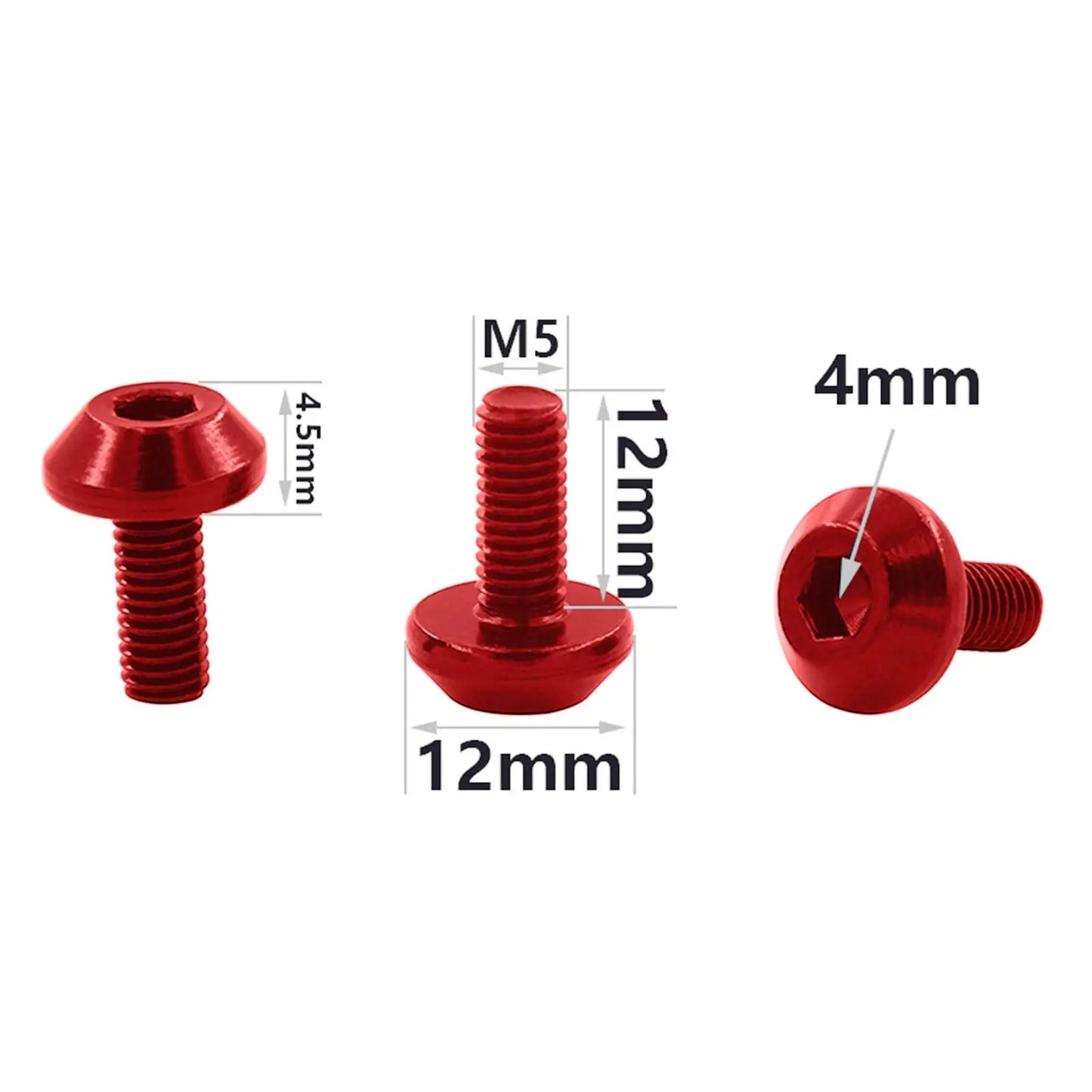 4 Pcs Bicycle Water Bottle Cage Bolt Cycling Accessories Kettle Holder Aluminum M5 Screw Handle Bikes Part for MTB Road Bike
