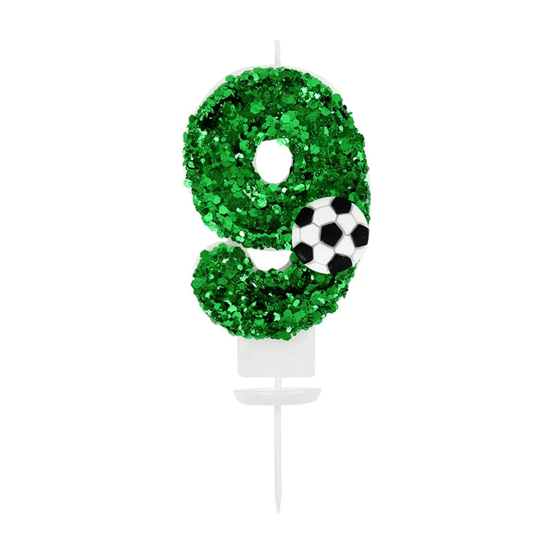 0-9 Number Soccer Cake Candles Kids Sports Theme Football Birthday Party Decoration Favors Cupcake Topper Cake Decor Supplies