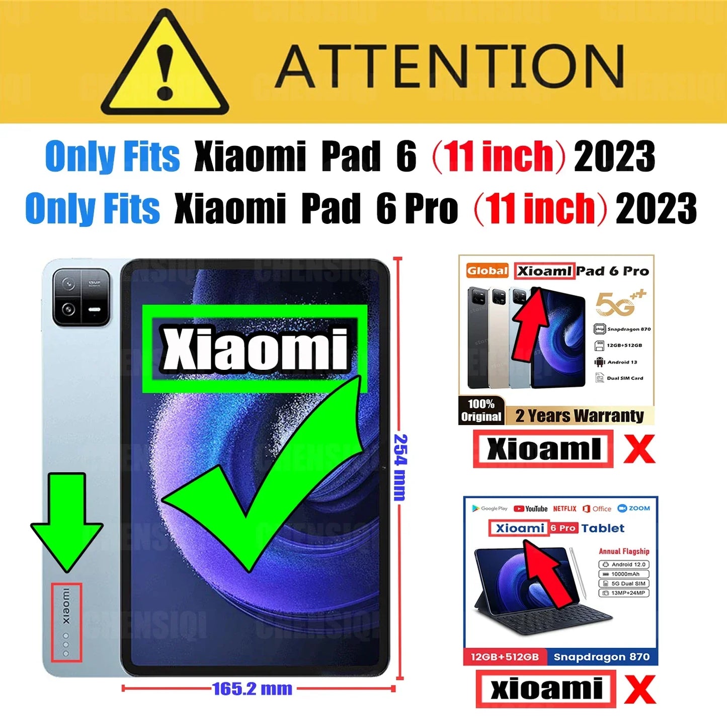 Protective Film for Xiaomi Pad 6 / 6 Pro (11 inch) 2023 Screen Protector with Camera Tempered Glass 9H hardness Anti-scratch
