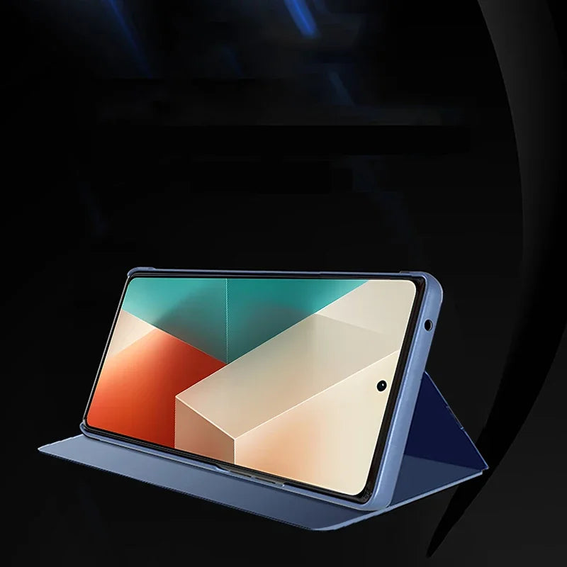 Smart View Mirror Flip Case For Samsung Galaxy A55 A35 A25 A05S A14 A54 A34 A24 5G 4G Cover Stand Fold Capa Fundas Shell Coque