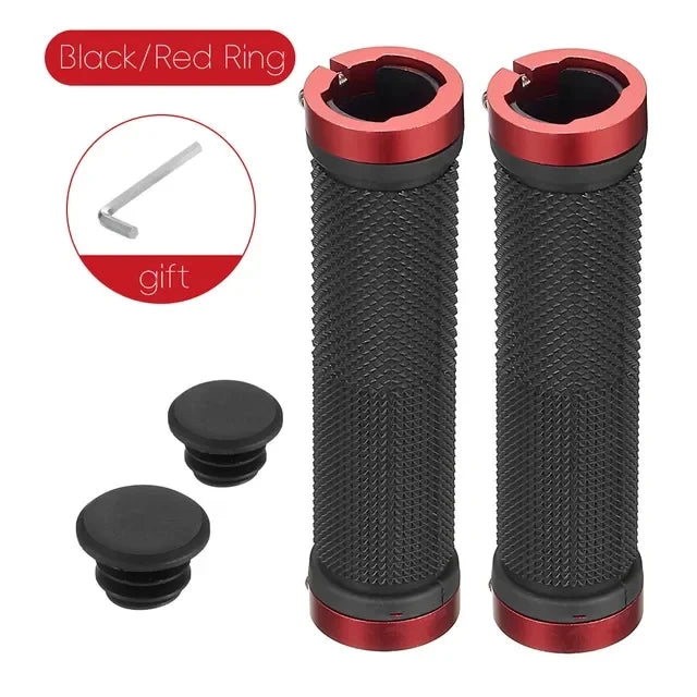 MOTSUV Bicycle Handle Bar Grips MTB Bike Soft Double-sided Locking Handlebar Cover Plug Rubber Non-slip Cycling Accessories Part