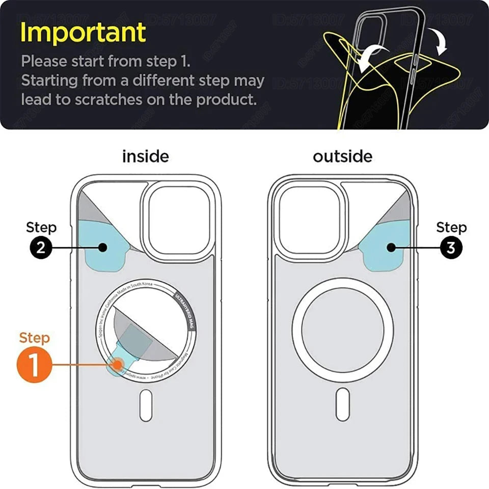 Luxury Magnetic Wireless Charge for Magsafe Case for iPhone 15 14 13 12 11 16 Pro Max Transparent Case XR X XS 8 Plus Back Cover