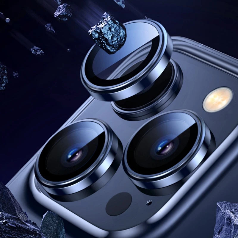 Metal Ring Lens Glass for iPhone 15 16 Pro Max 15pro Alloy Camera Protector Back Lens Film Cap Cover with Positioner